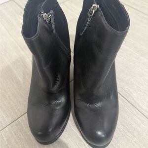 Dolce Vita Sleek Black Ankle Wedge Boots